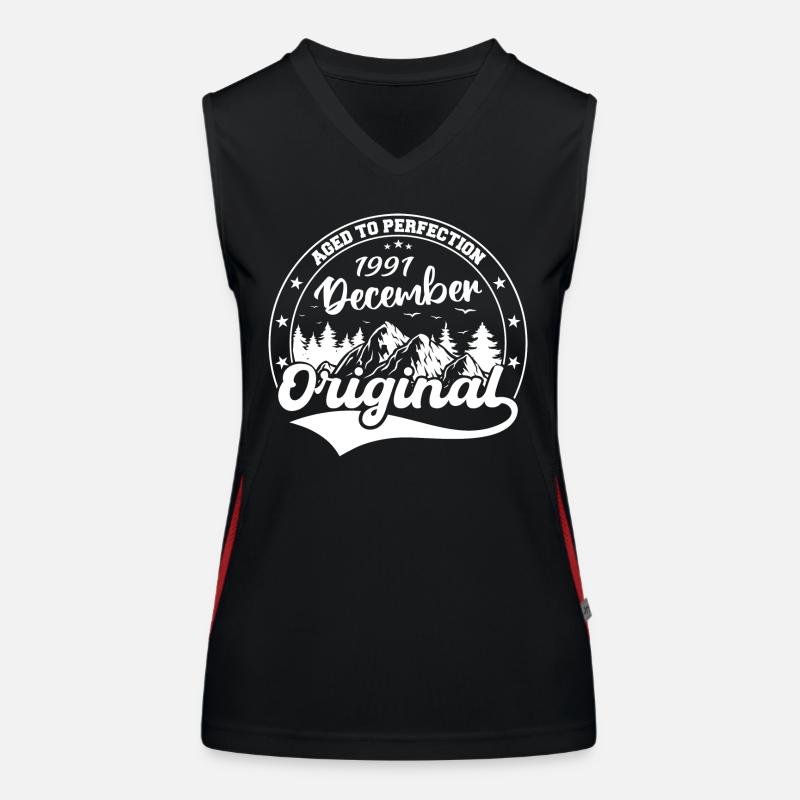 December 1991 Birthday December 1991 December Women's Functional Contrast Tank Top