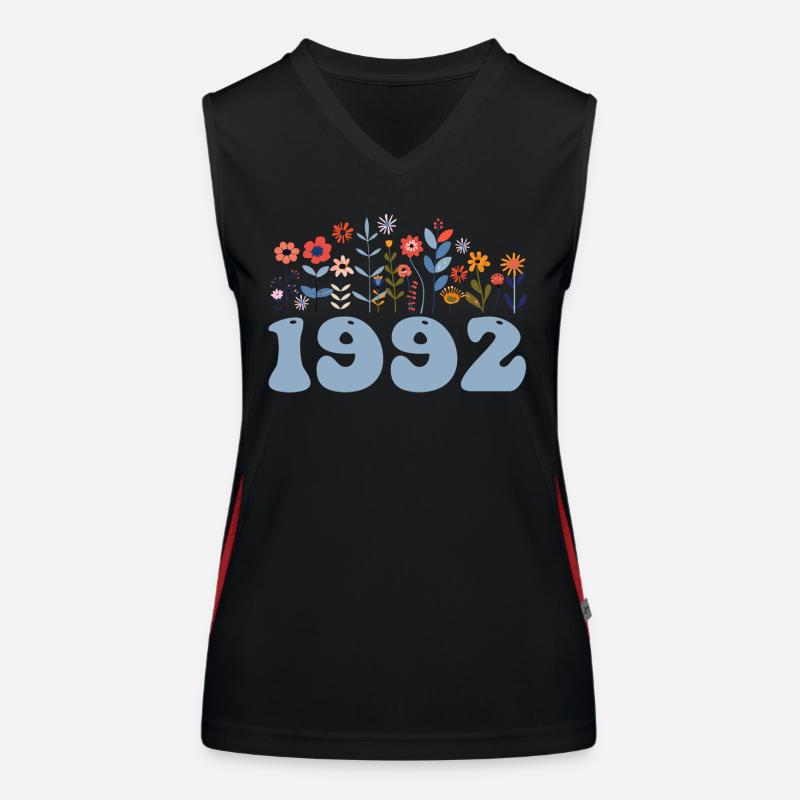 1992 Blumenmuster 1992 Blumen-thema Blumen 1992 Funktionelles Kontrast-Tank Top für Frauen