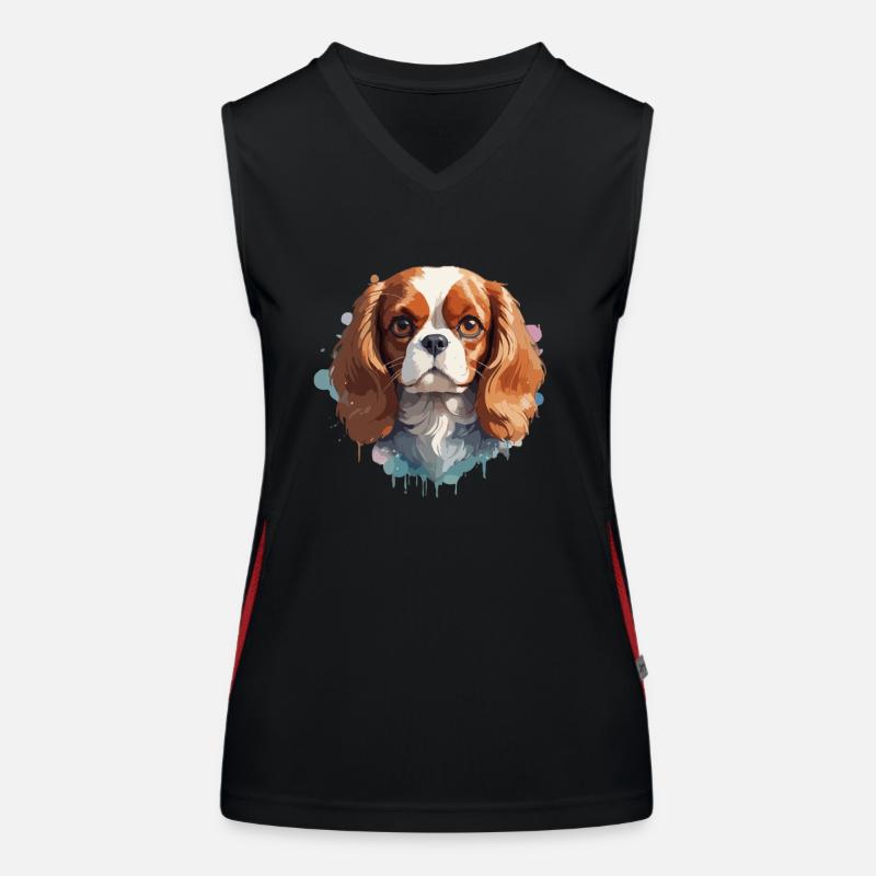 Cavalier King Charles Spaniel, Chien, Coloré Débardeur respirant contrasté Femme