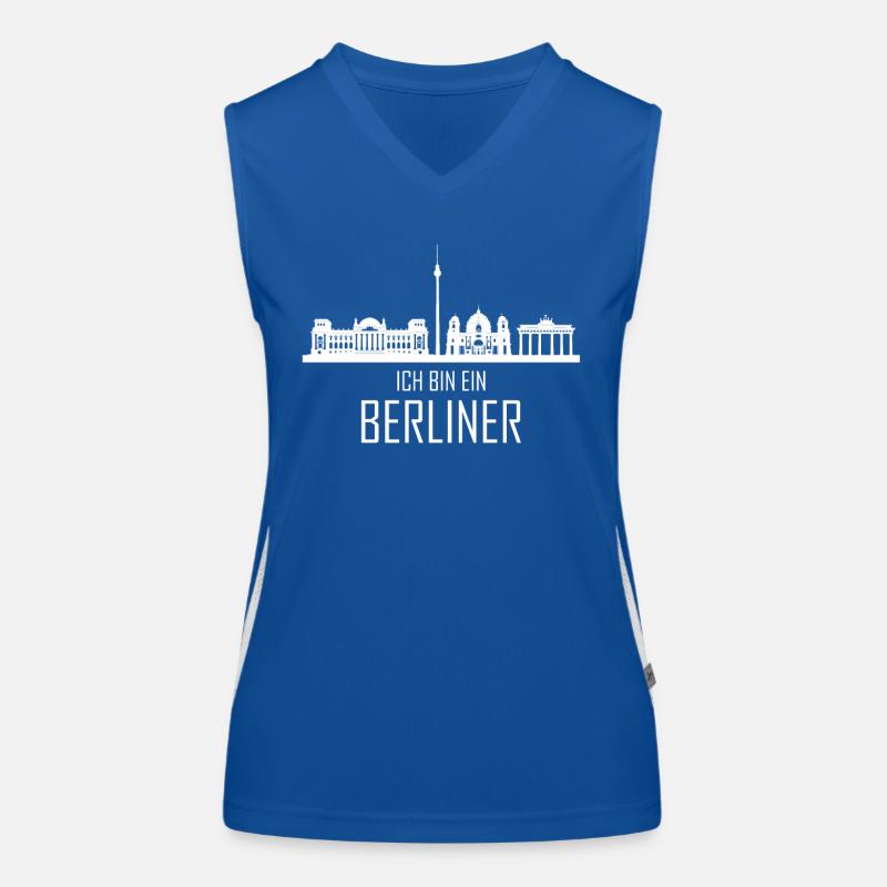 Berlin Skyline Ich bin ein Berliner Funktionelles Kontrast-Tank Top für Frauen