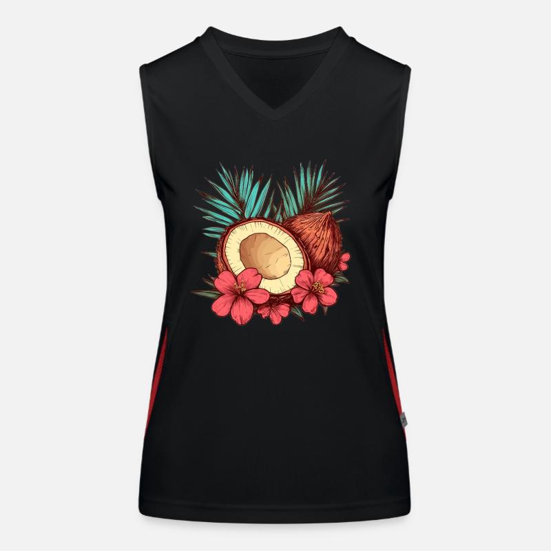 Fleur de cocotier tropicale Débardeur respirant contrasté Femme