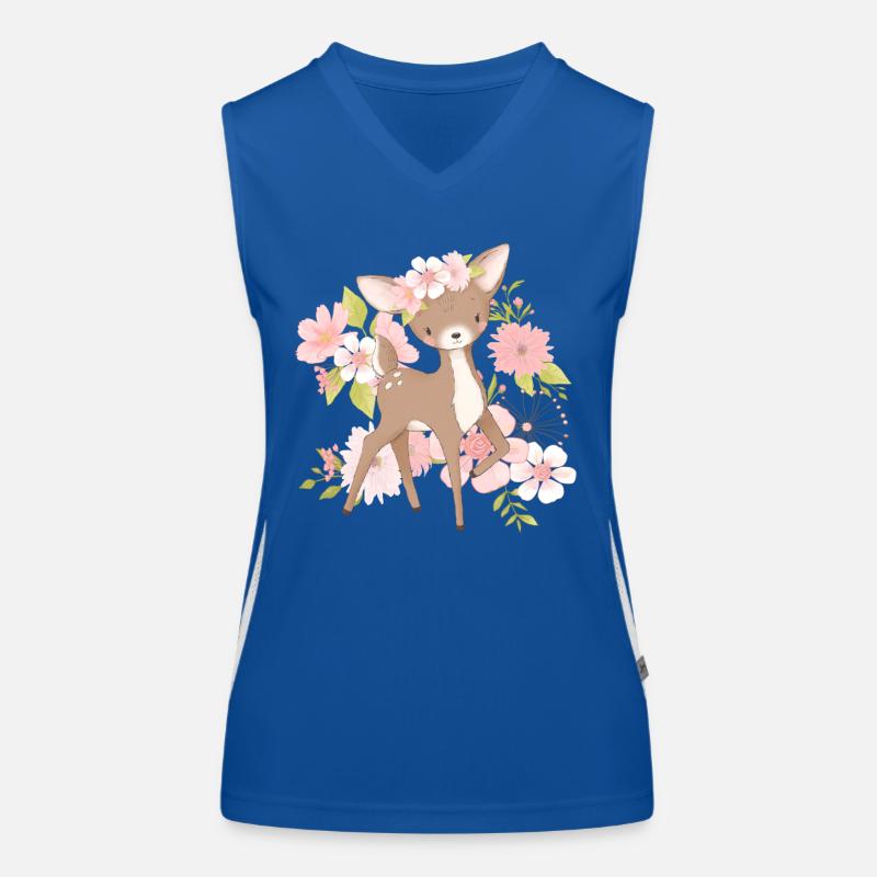 Blumen Rehkitz Funktionelles Kontrast-Tank Top für Frauen