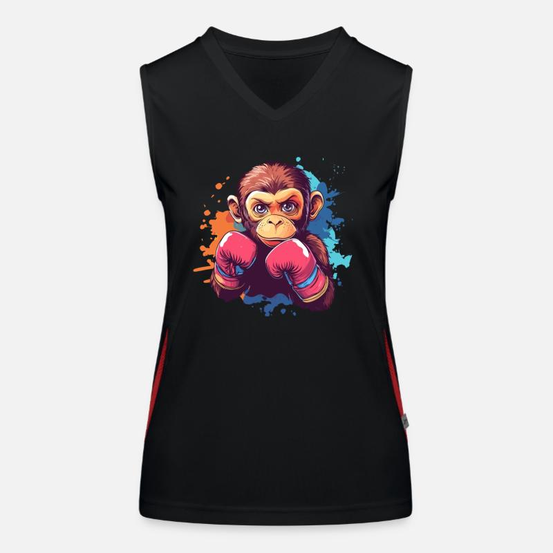Boxender Affe Funktionelles Kontrast-Tank Top für Frauen
