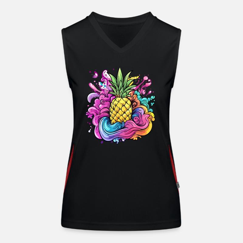 Explosion de couleur ananas Débardeur respirant contrasté Femme