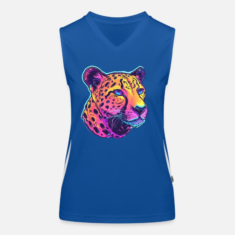 Colorful Leopard Pop Art Women's Functional Contrast Tank Top