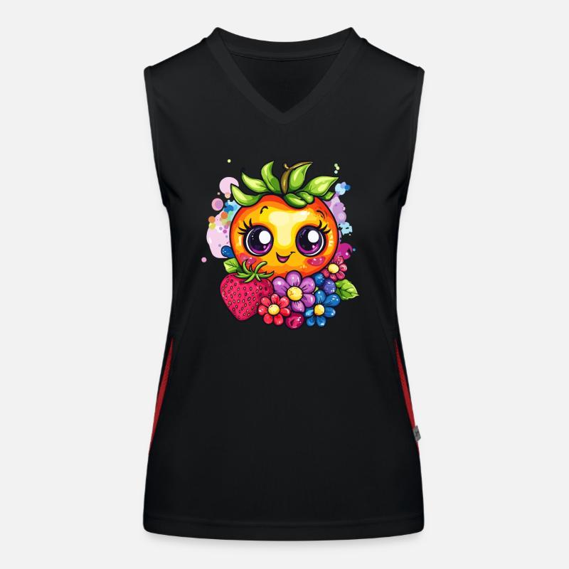 Fruchtiges Sommergesicht Funktionelles Kontrast-Tank Top für Frauen