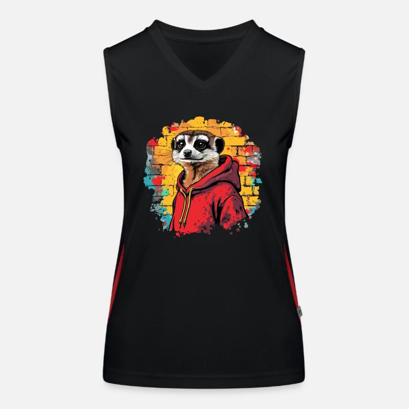 Cooles Erdmännchen Funktionelles Kontrast-Tank Top für Frauen