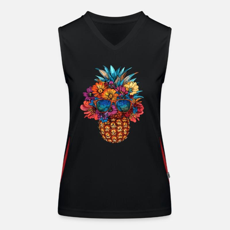 Ananas avec lunettes de soleil Débardeur respirant contrasté Femme