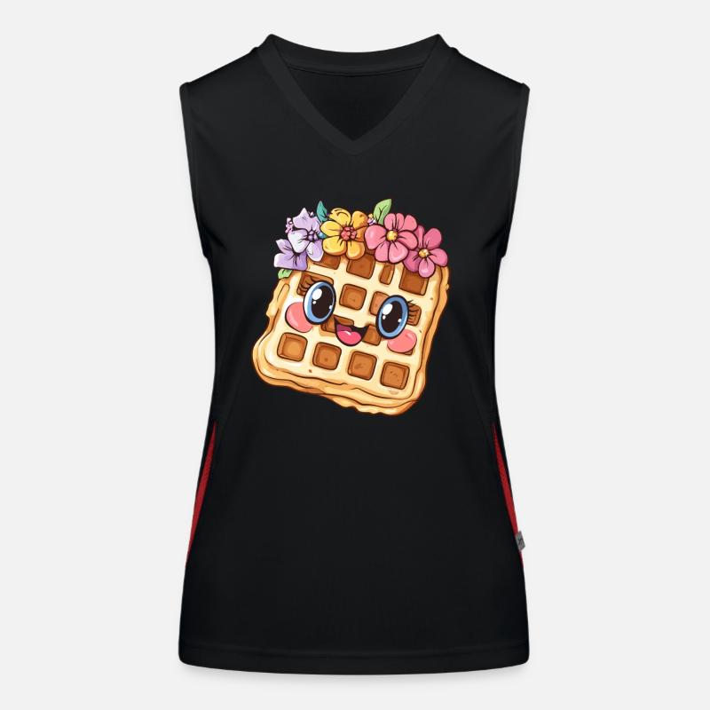 Waffle with flowers Women's Functional Contrast Tank Top