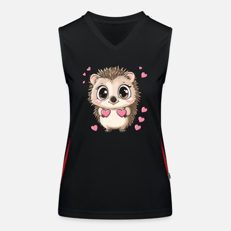 Hérisson avec des cœurs Débardeur respirant contrasté Femme