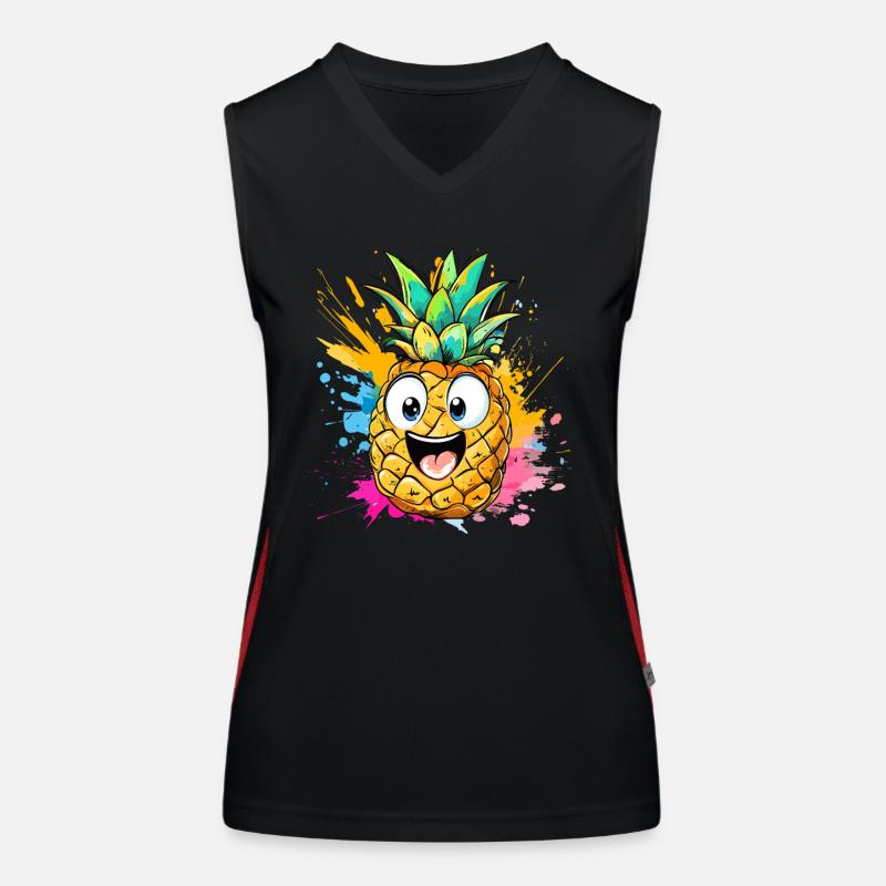 Explosion d’ananas heureuse Débardeur respirant contrasté Femme