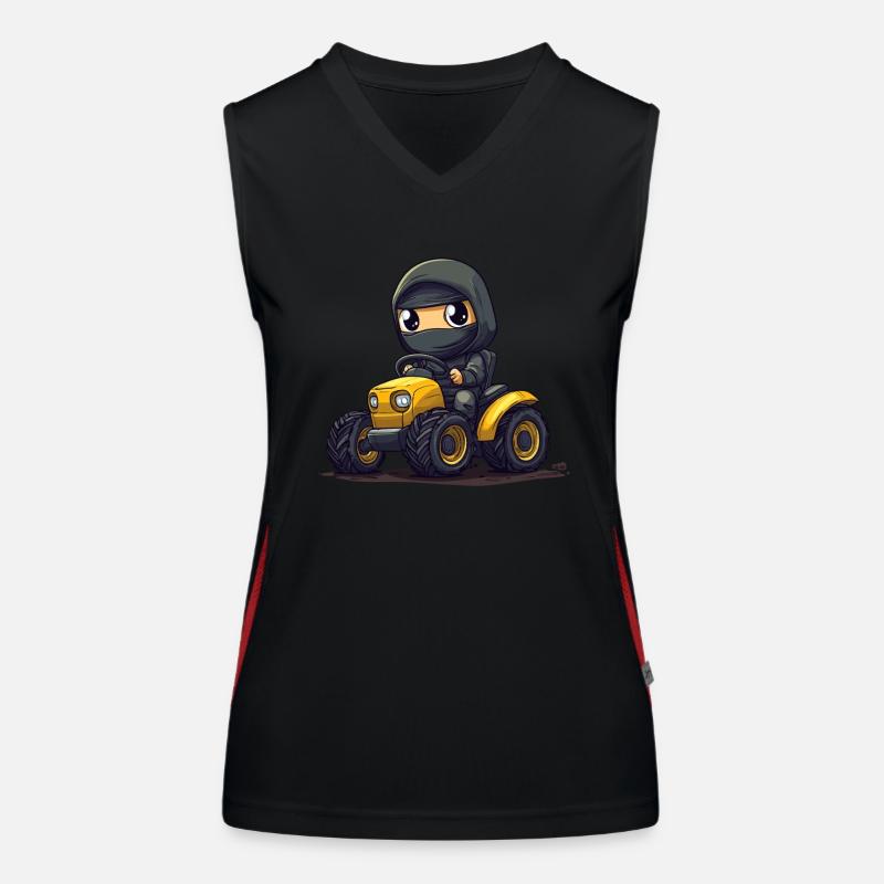 Ninja on tractor Women's Functional Contrast Tank Top