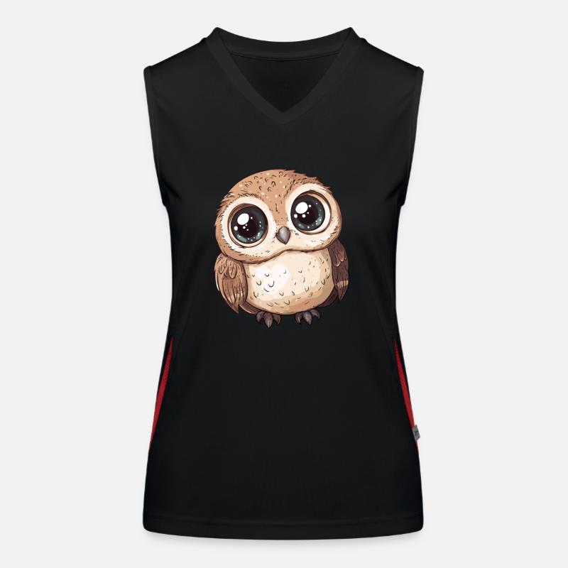 Cute Big Owl Women's Functional Contrast Tank Top