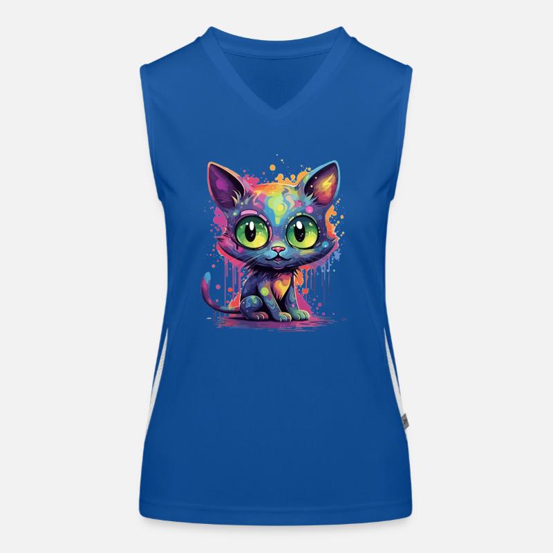 Chat néon coloré Débardeur respirant contrasté Femme