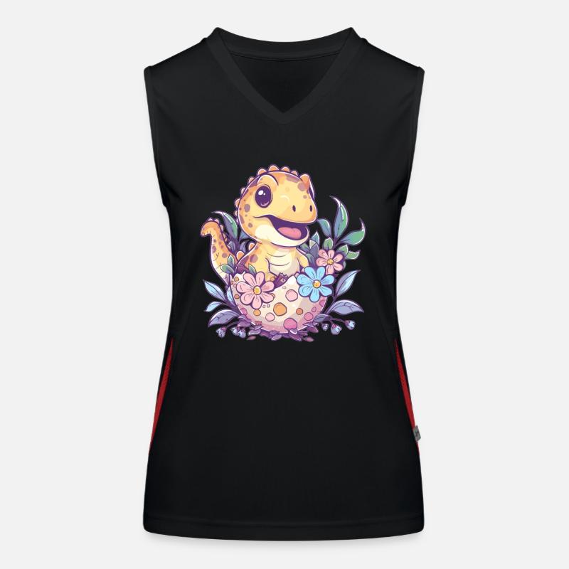Dino from the egg Women's Functional Contrast Tank Top