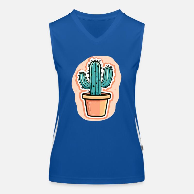 Cactus en pot avec breloque Débardeur respirant contrasté Femme