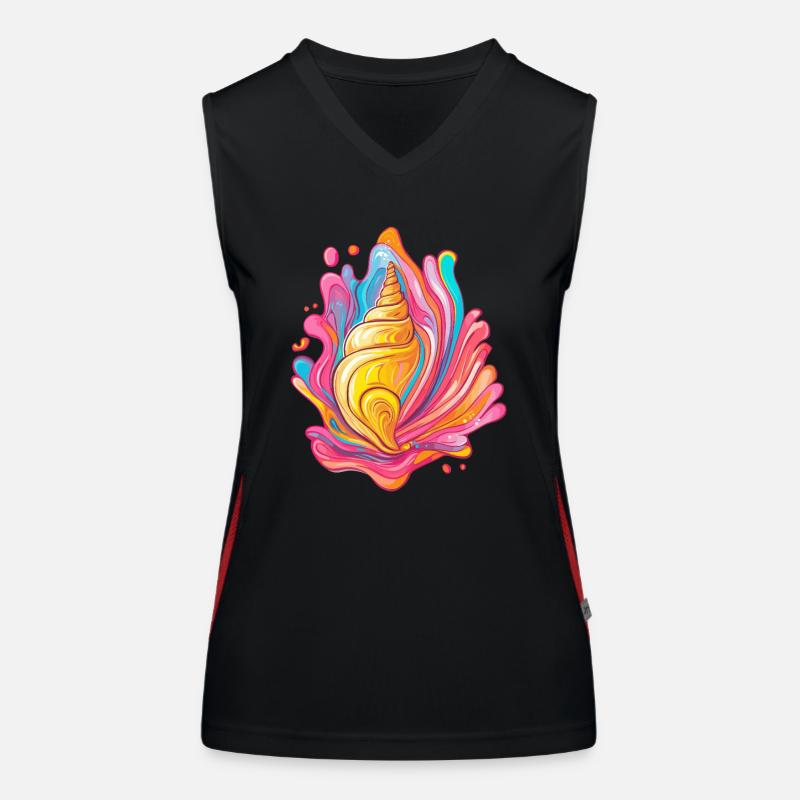 Colorful Shell in Splash Women's Functional Contrast Tank Top