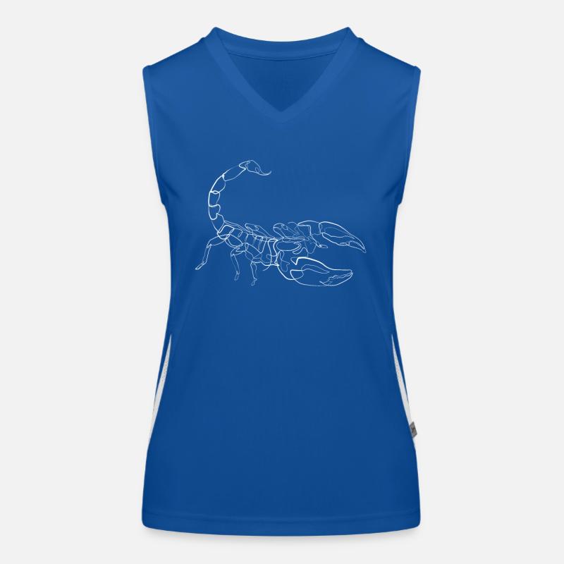 Scorpio animal motif - one line drawing Women's Functional Contrast Tank Top