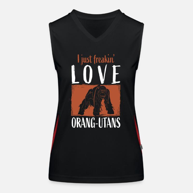 Orangutan Monkey - Women's Functional Contrast Tank Top - black/red