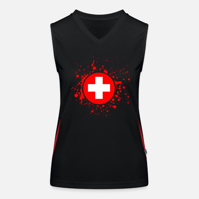 Suisse Drapeau Débardeur respirant contrasté Femme
