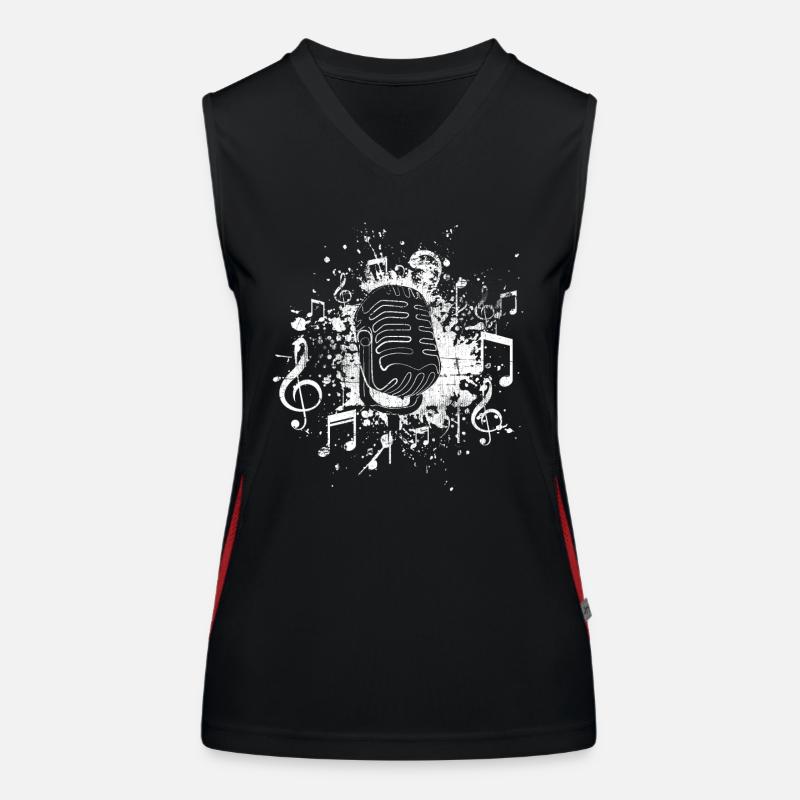 Singen Mikrofon Funktionelles Kontrast-Tank Top für Frauen