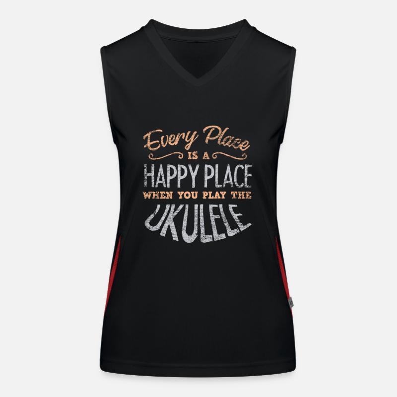 Ukulele Funktionelles Kontrast-Tank Top für Frauen