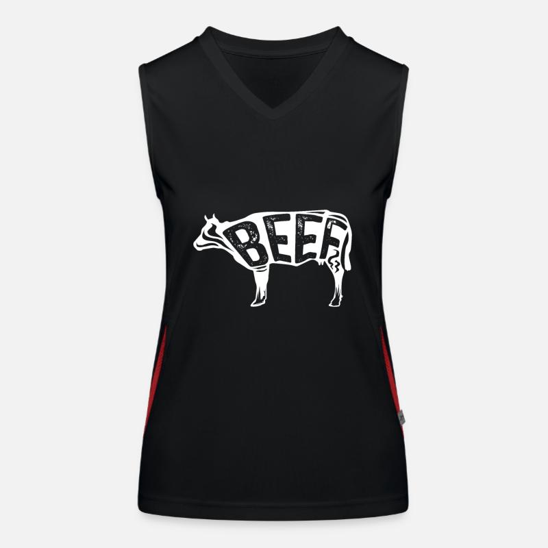 Beef steak Women's Functional Contrast Tank Top