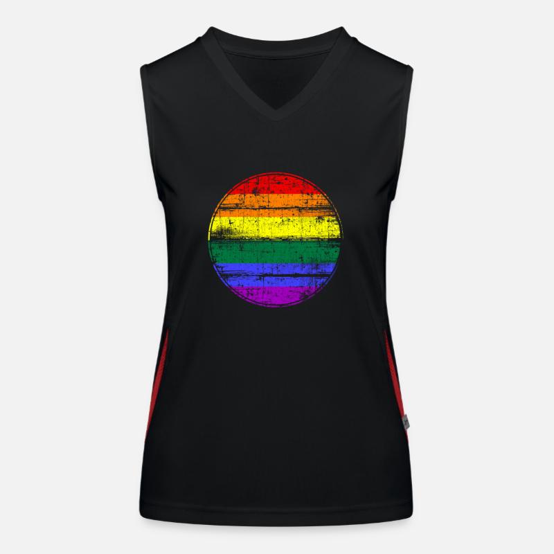 LGBT Regenbogenfahne Funktionelles Kontrast-Tank Top für Frauen