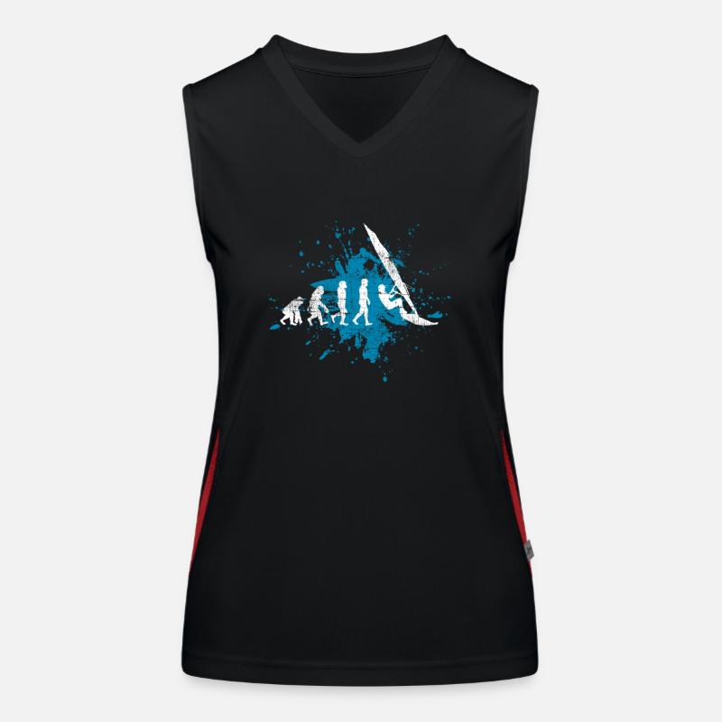 Windsurfen Surfer Evolution Funktionelles Kontrast-Tank Top für Frauen