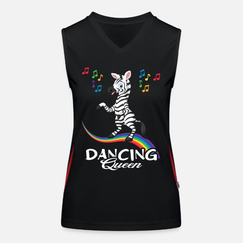 Zebra Tänzerin tanzt im Regenbogen "dancing " Funktionelles Kontrast-Tank Top für Frauen