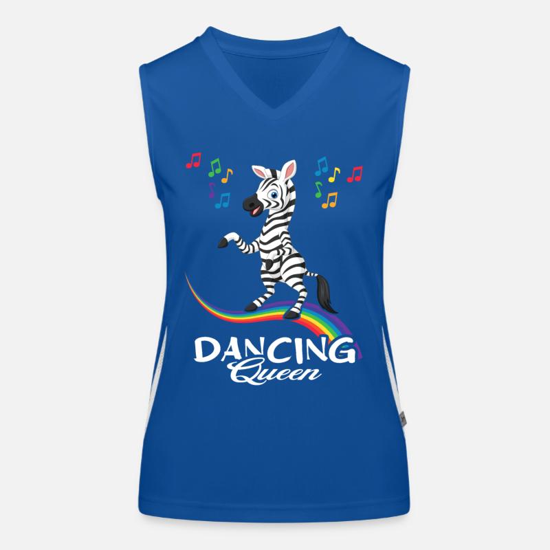 Zebra dancer dancing in the rainbow Women's Functional Contrast Tank Top