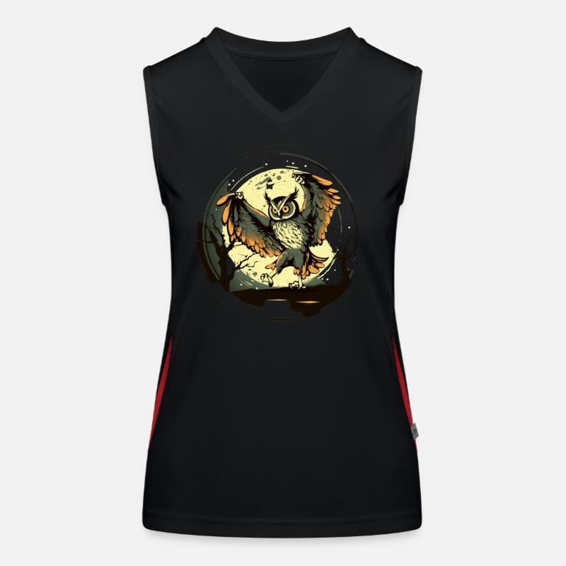 Owl in the moonlight Women's Functional Contrast Tank Top