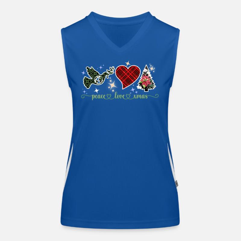 FRIEDEN LIEBE WEIHNACHTEN Funktionelles Kontrast-Tank Top für Frauen
