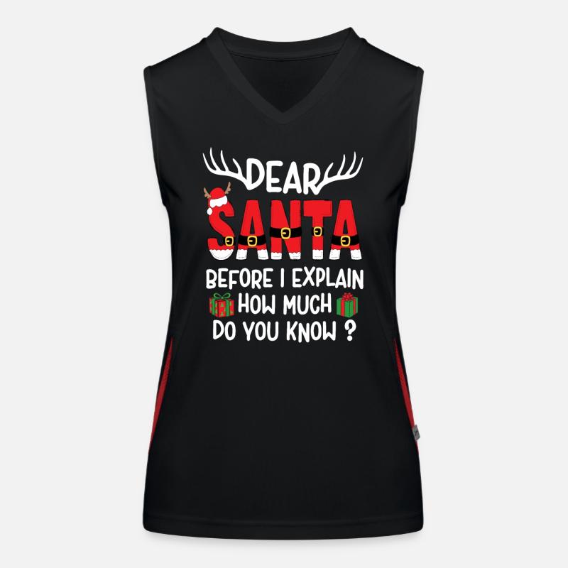 Cher Père Noël, avant que je vous explique ce que vous savez ? Débardeur respirant contrasté Femme