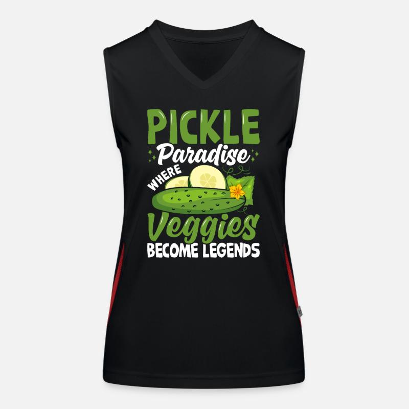 Pickle paradise- Cucumber Gift Women's Functional Contrast Tank Top