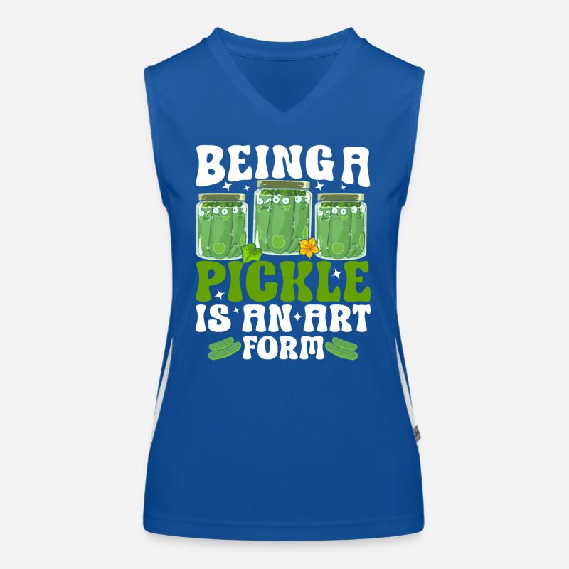 Être un cornichon est une forme d’art - Tshirt concombre Débardeur respirant contrasté Femme