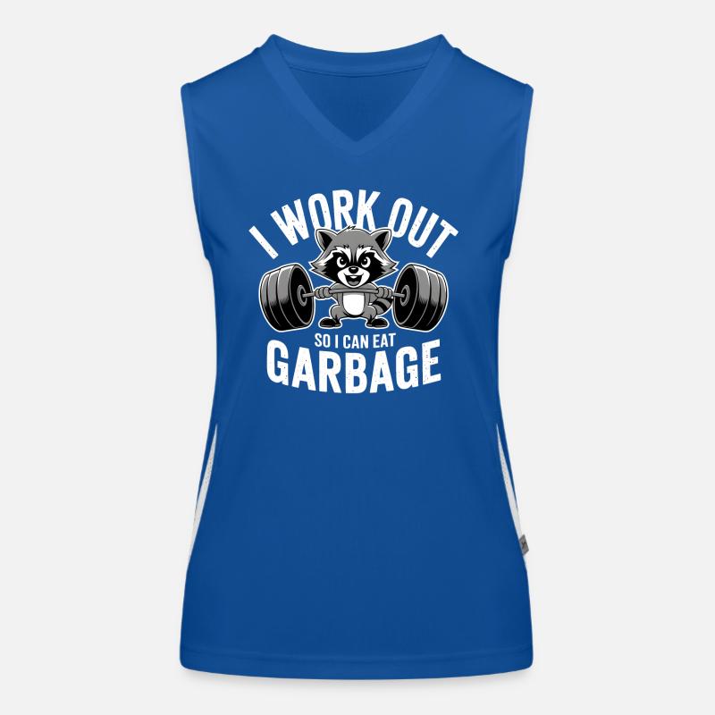 Waschbär - I work out so I can eat garbage Funktionelles Kontrast-Tank Top für Frauen