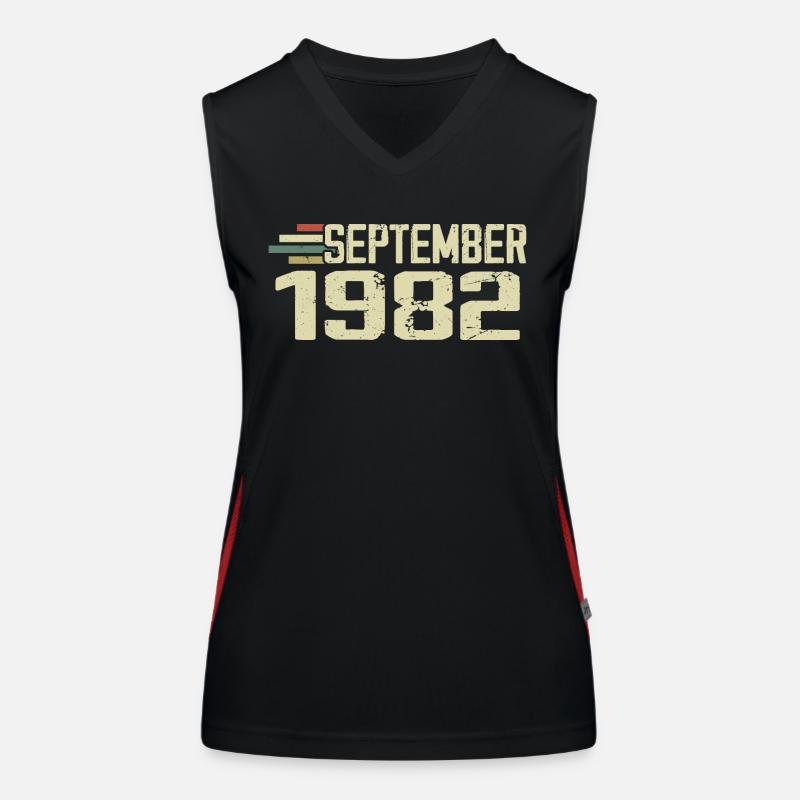 Septembre 1982 Idée cadeau Vintage Septembre 1982 Débardeur respirant contrasté Femme