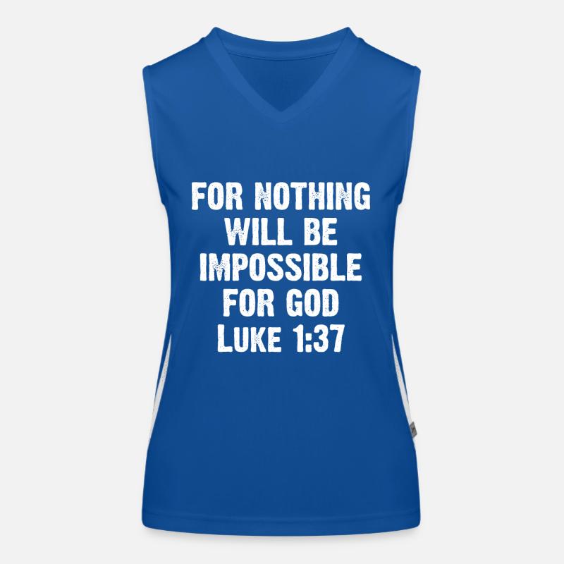 For Nothing Will Be Impossible For God Luke 1:37 Funktionelles Kontrast-Tank Top für Frauen