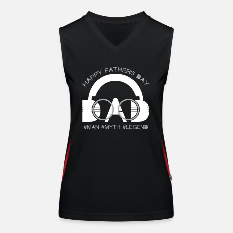 Dad man myth legend father day Funktionelles Kontrast-Tank Top für Frauen