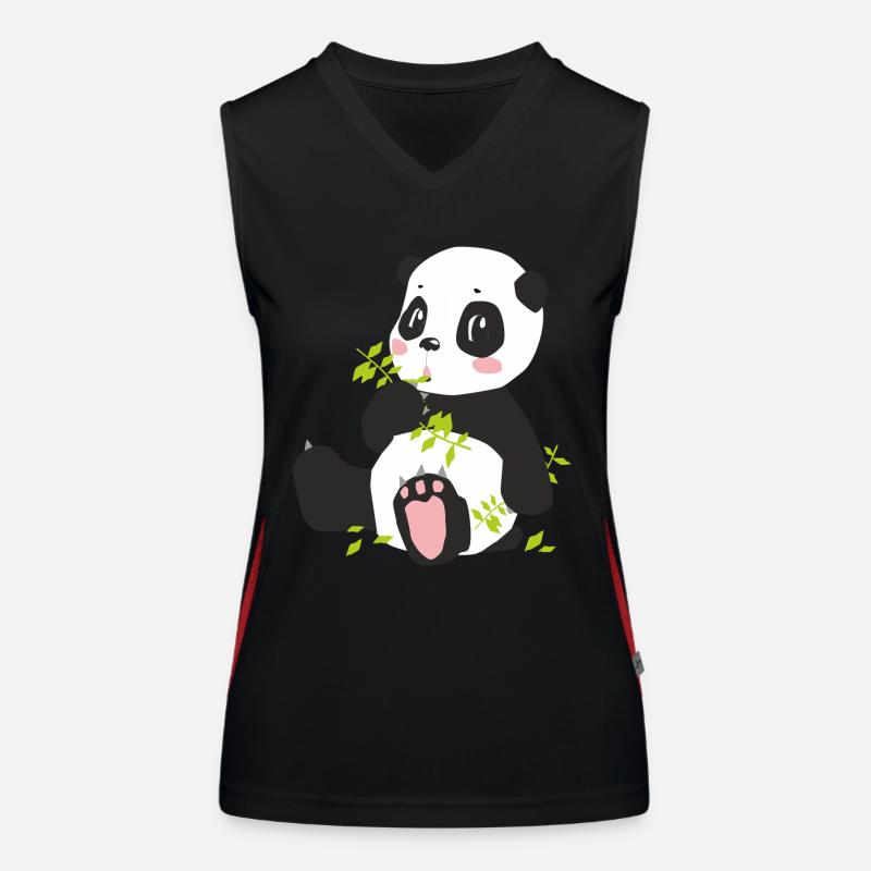 the cute panda Women's Functional Contrast Tank Top