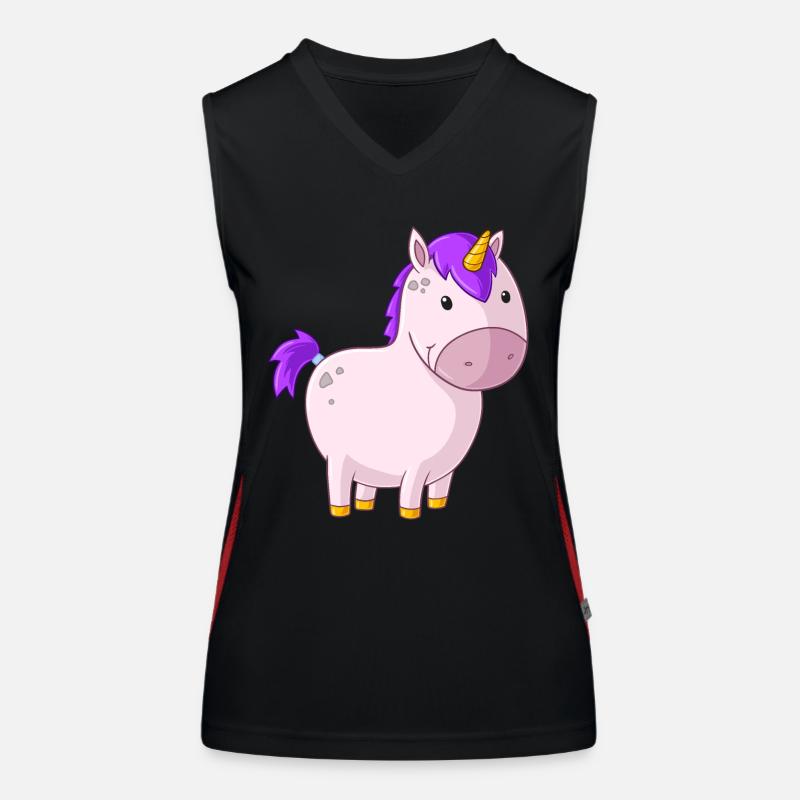 Dickes Comic Einhorn Funktionelles Kontrast-Tank Top für Frauen