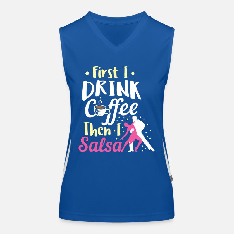 Salsa Dancing Drink Café Puis Salsa Anniversaire Débardeur respirant contrasté Femme
