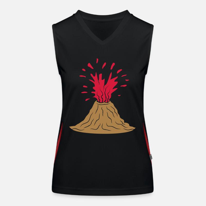 Volcano Eruption Design Women's Functional Contrast Tank Top