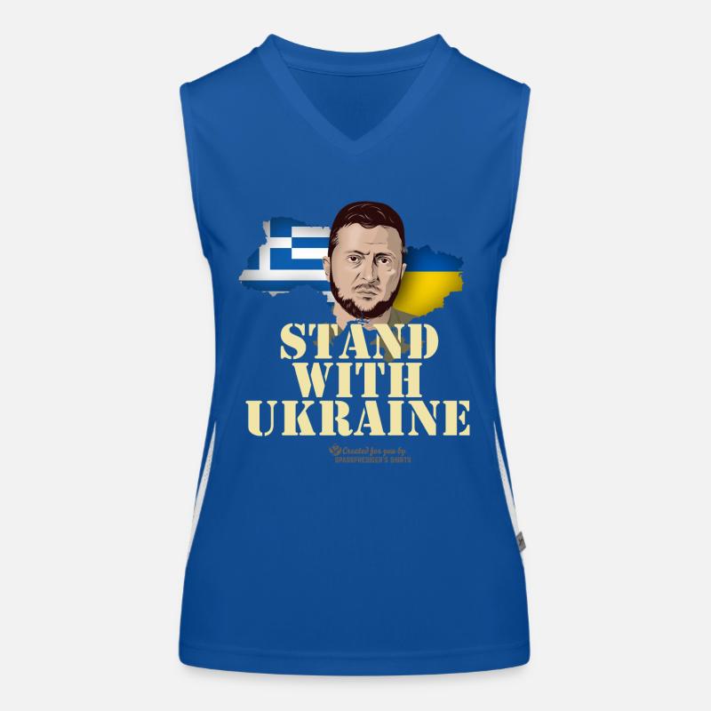 Zelensky, Ukraine, Greece Women's Functional Contrast Tank Top