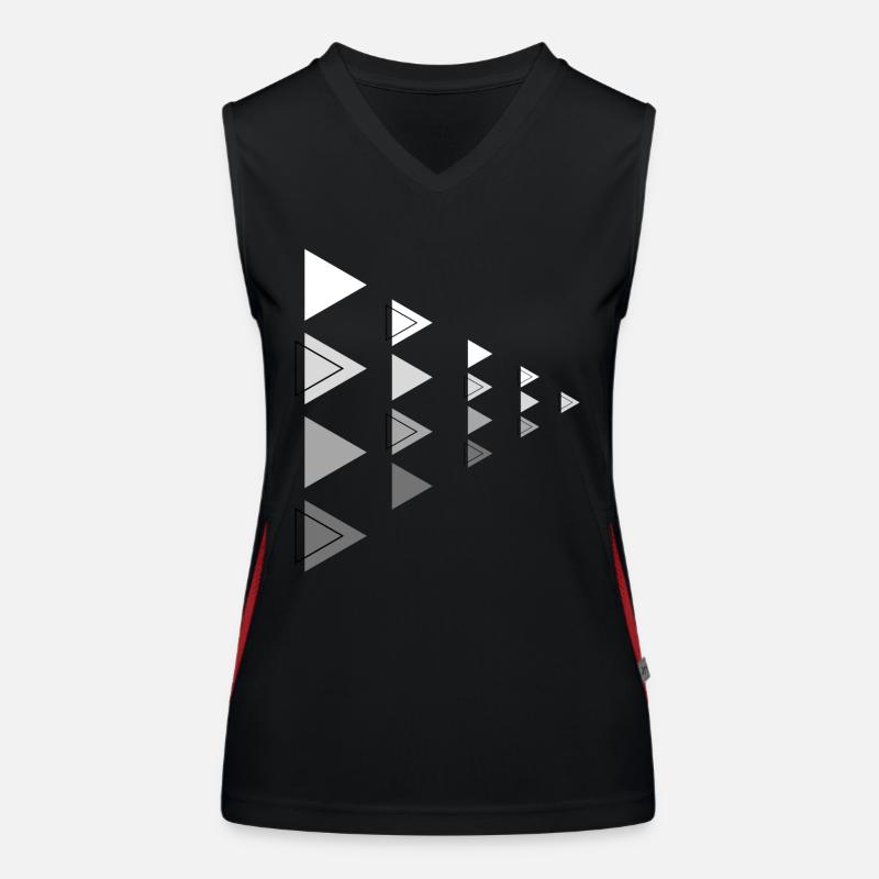 Triangles Gris Horizontal Flèche Décoration Débardeur respirant contrasté Femme