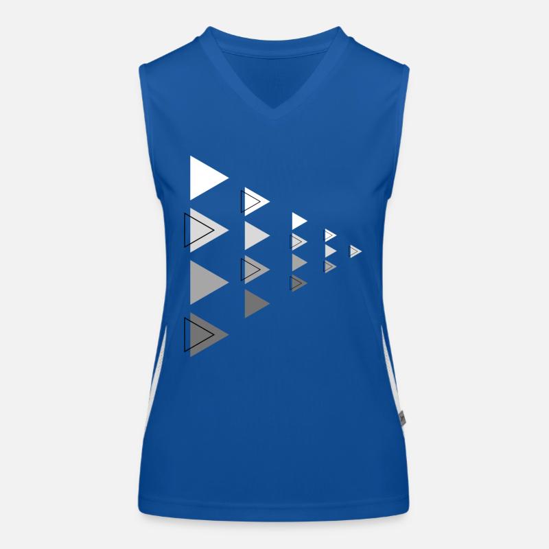 Triangles Gris Horizontal Flèche Décoration Débardeur respirant contrasté Femme