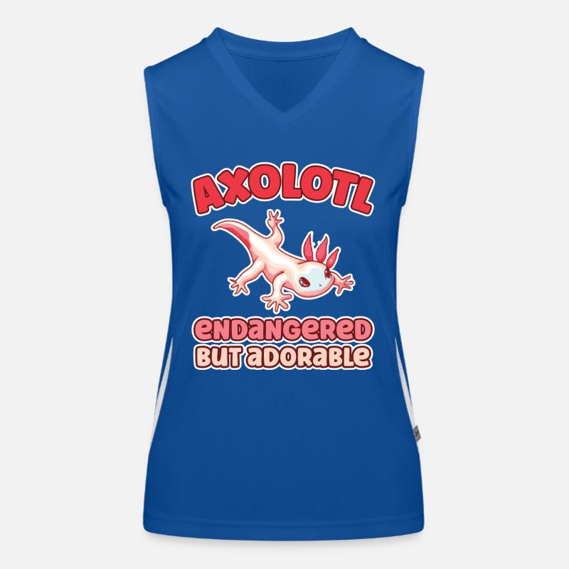 Axolotl endangered but adorable Funktionelles Kontrast-Tank Top für Frauen