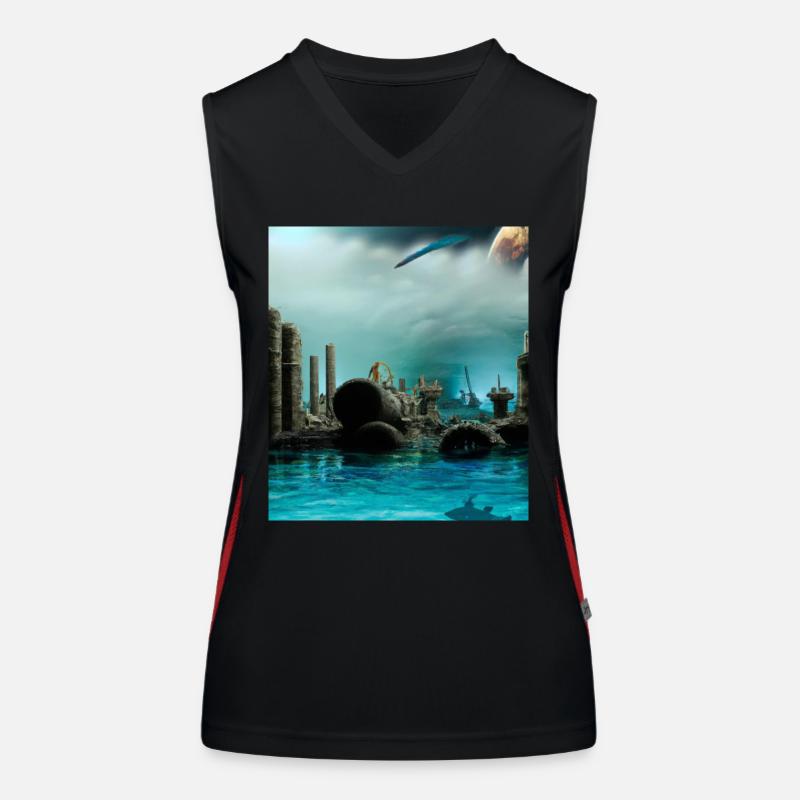 Wasserruine Funktionelles Kontrast-Tank Top für Frauen