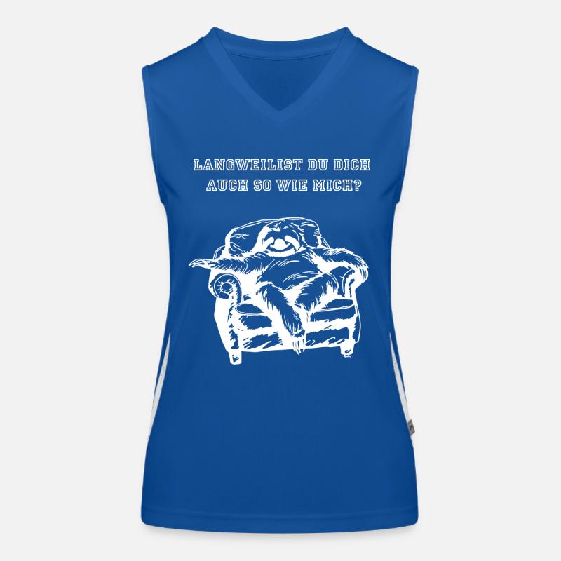 Langweilst Du Dich auch so wie mich weiß Funktionelles Kontrast-Tank Top für Frauen